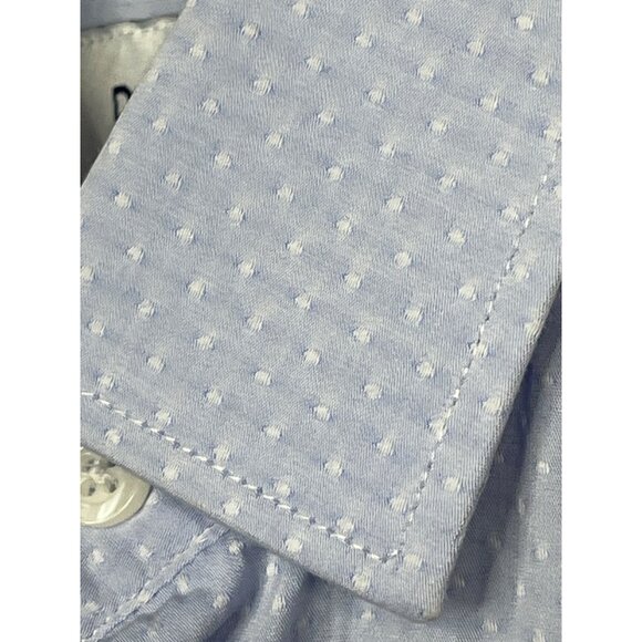 Duchamp Top Mens Medium Long Sleeve Button Down Shirt Blue Tailored Casual Work - Picture 6 of 12